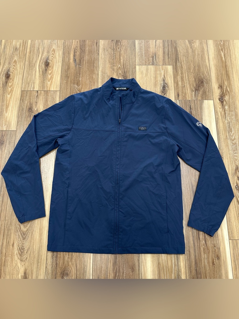 Travis Mathew Golf Performance Lightweight Stretch Grid Full Zip Jacket, Large